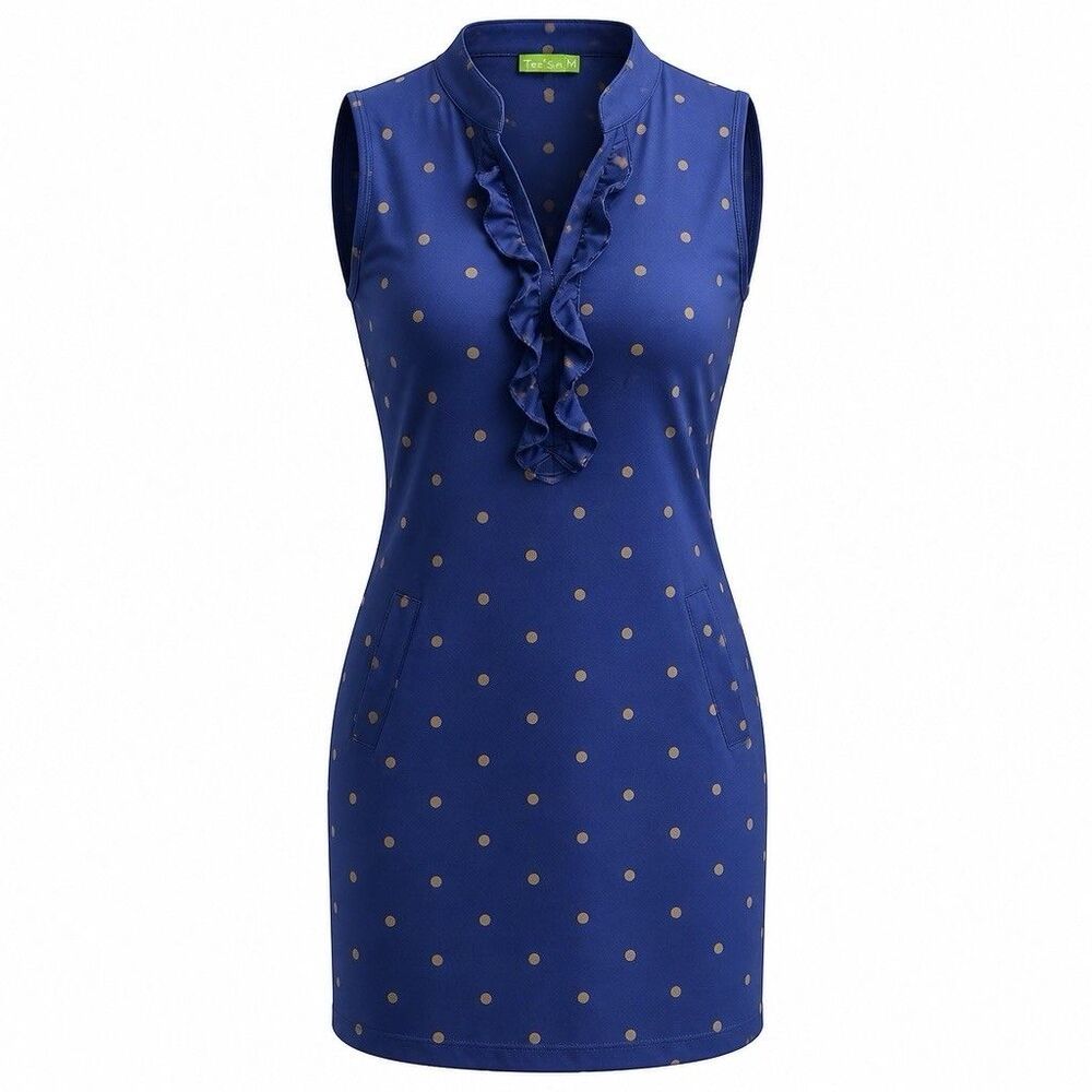 Pre-Owned Tee2Sea Polka dot Purple Size Medium Midi Sleeveless Dress